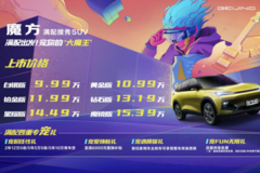 售价9.99万起，满配大魔王！北京汽车魔方正式上市