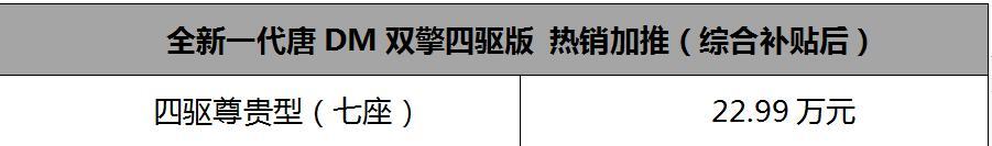 百公里加速5.3S，全新一代唐DM双擎四驱版，补贴后售价22.99万元